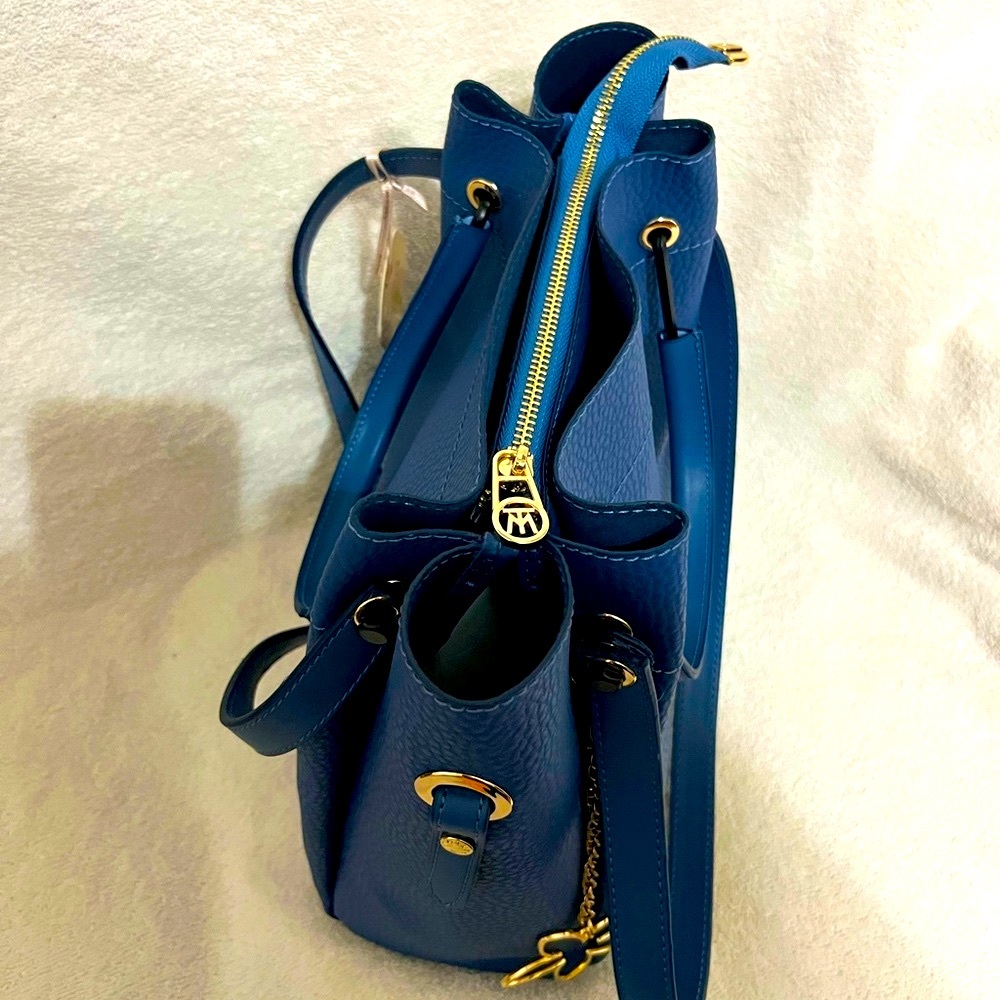 NWT Authentic Matmazel designed 4 pockets  blue shoulder bag . - Picture 3 of 8
